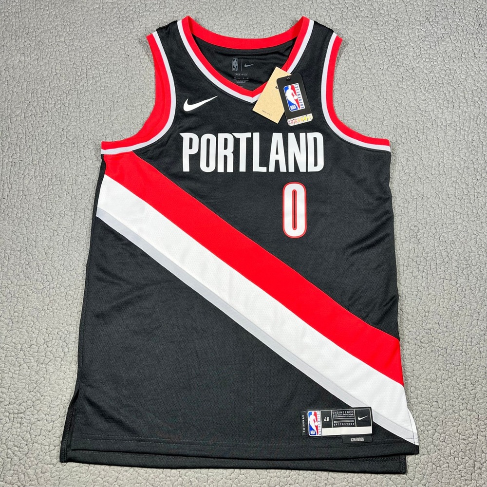 Nike Damian Lillard Portland Trail Blazers Icon Edition Jersey DN2020-010 Mens L
